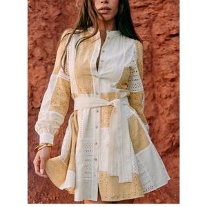 Sezane belted patchwork dress! Only worn once